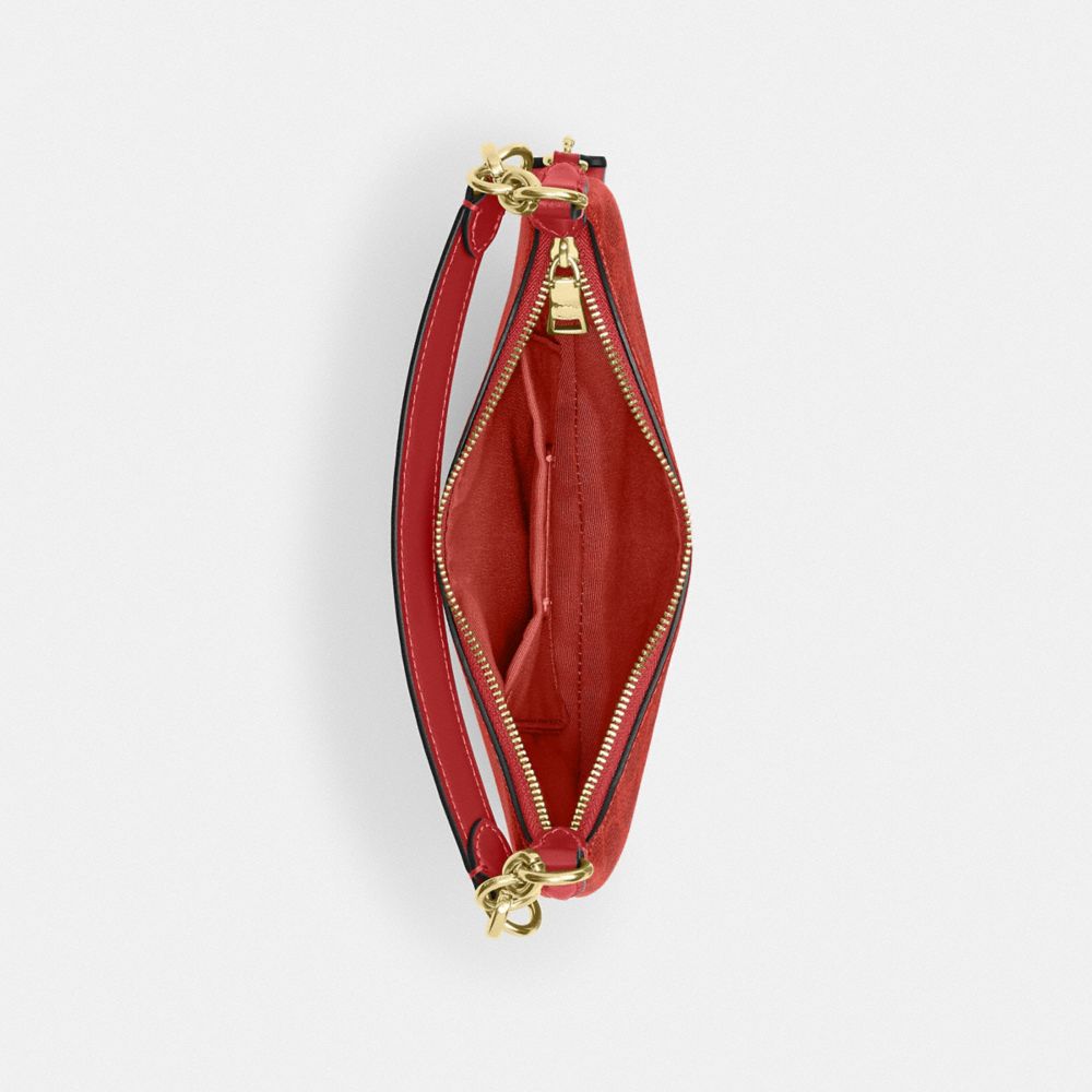 Coach Mini Payton Bag In Signature Canvas Gold Crimson