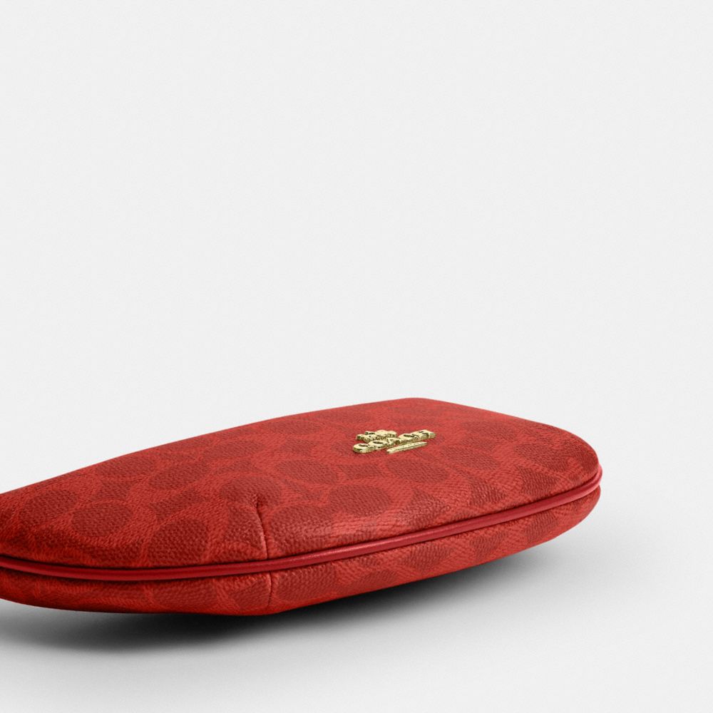 Coach Mini Payton Bag In Signature Canvas Gold Crimson