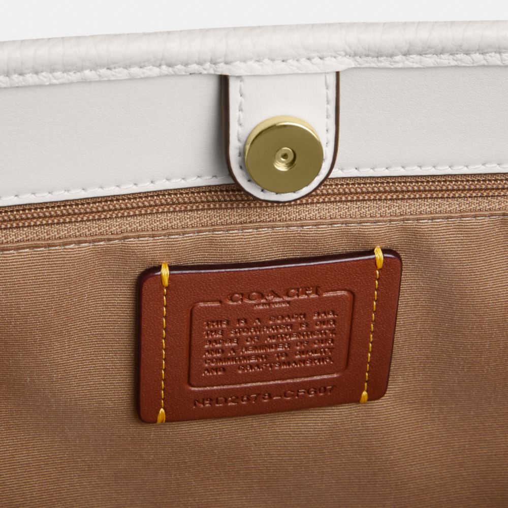 Coach Medium City Tote Bag With Cherry Print Gold Chalk Multi