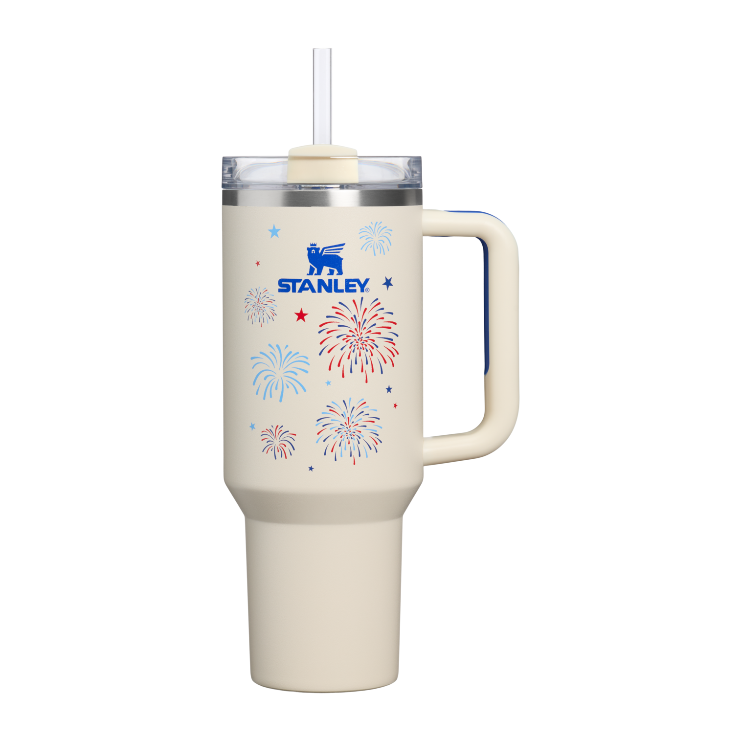 Stanley The Quencher H2.0 Flowstate Tumbler | 40 OZ Cream Royal Fireworks
