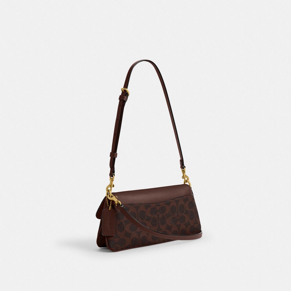 Coach Jet Shoulder Bag In Signature Canvas Brass Maple