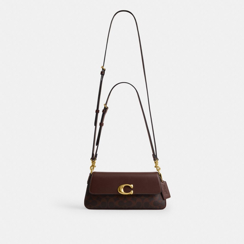 Coach Jet Shoulder Bag In Signature Canvas Brass Maple