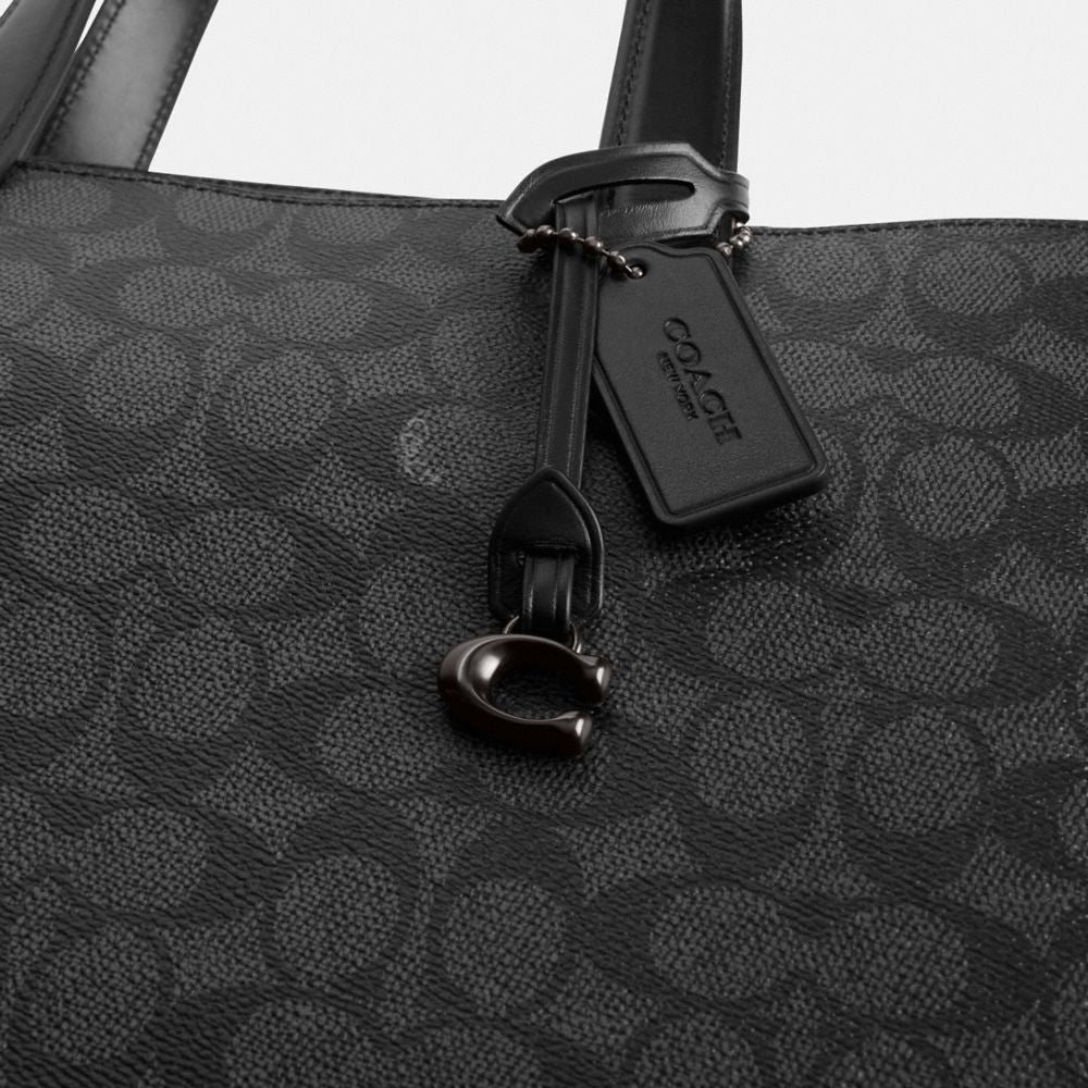 Coach Isaac Workbag In Signature Canvas Charcoal Signature