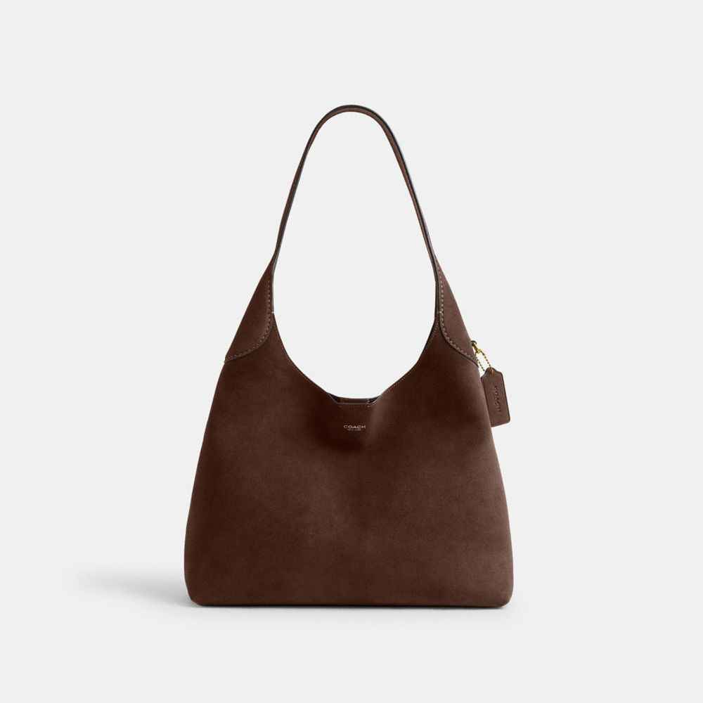 Coach Brooklyn Shoulder Bag 34 Brass Dark Chocolate