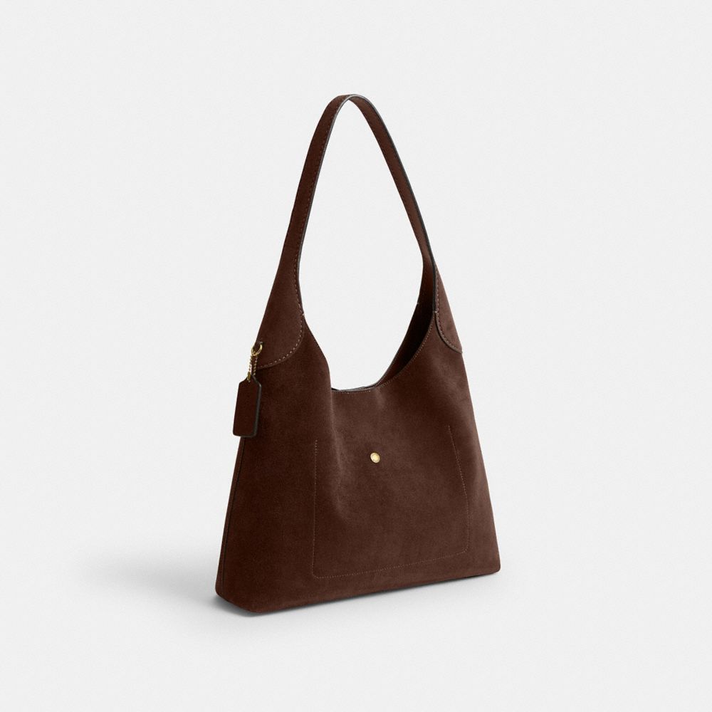 Coach Brooklyn Shoulder Bag 34 Brass Dark Chocolate