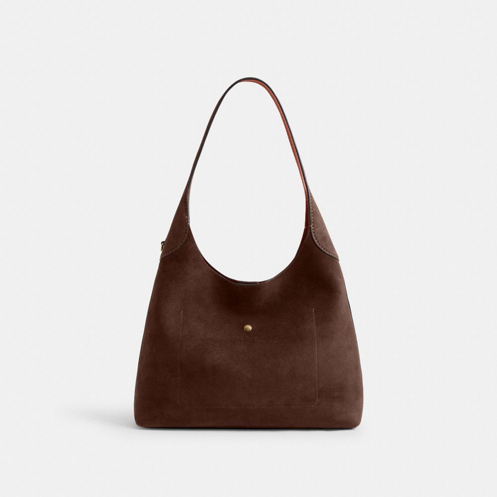 Coach Brooklyn Shoulder Bag 34 Brass Dark Chocolate