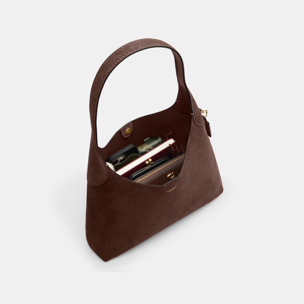 Coach Brooklyn Shoulder Bag 34 Brass Dark Chocolate