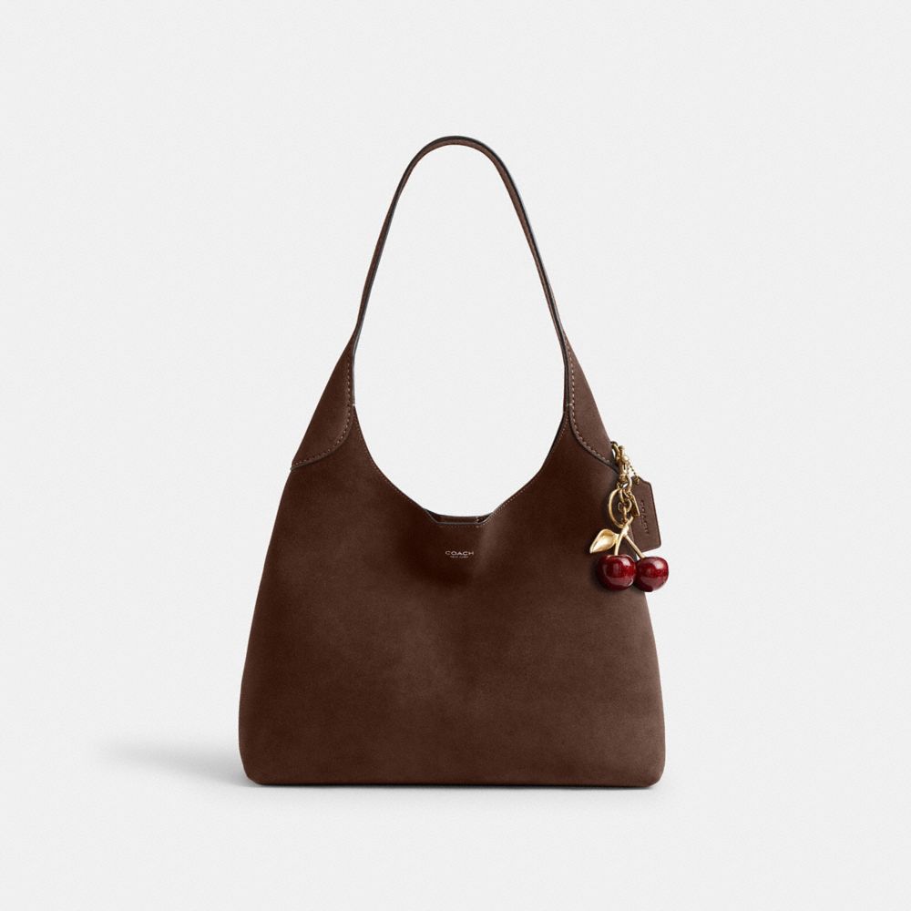 Coach Brooklyn Shoulder Bag 34 Brass Dark Chocolate