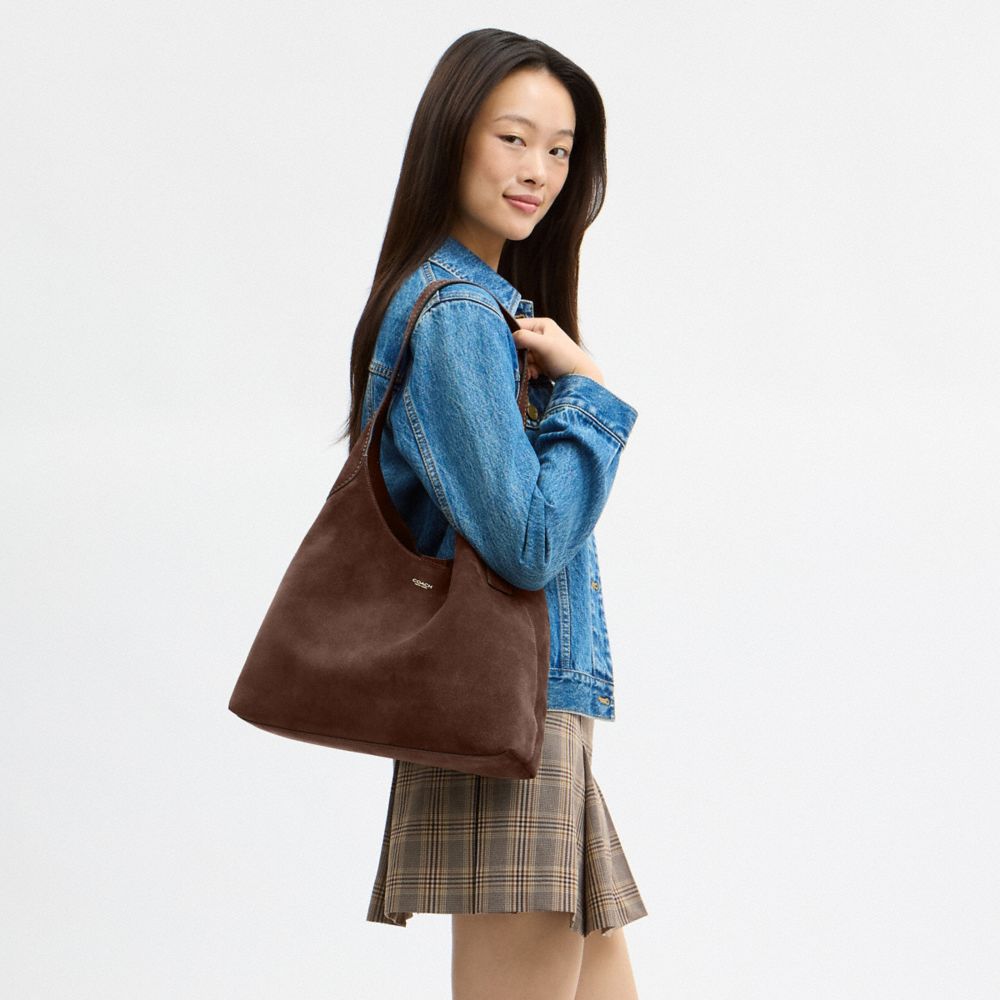 Coach Brooklyn Shoulder Bag 34 Brass Dark Chocolate