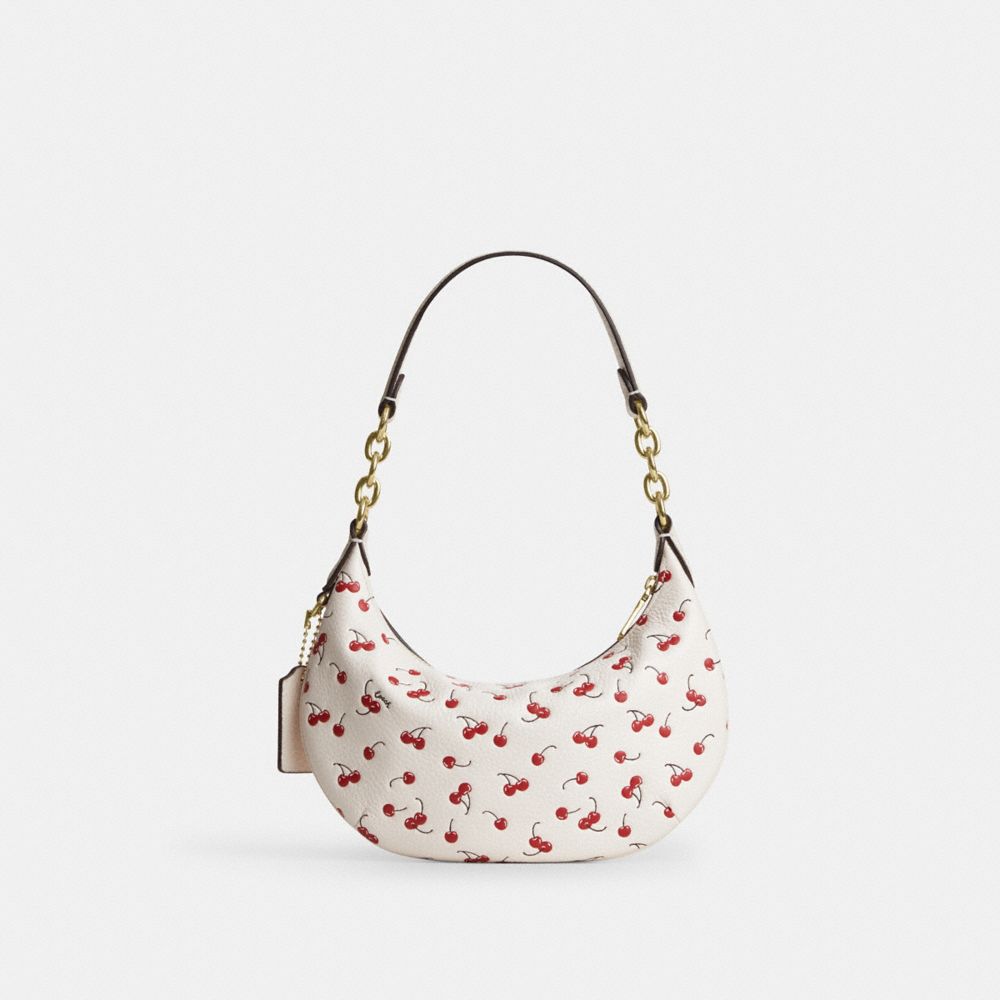 Coach Mini Payton Bag With Cherry Print Gold Chalk Multi