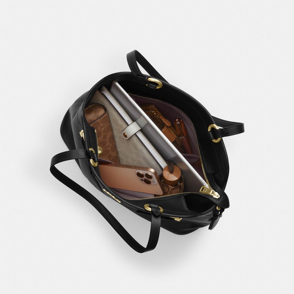 Coach Easton Tote Bag Gold Black