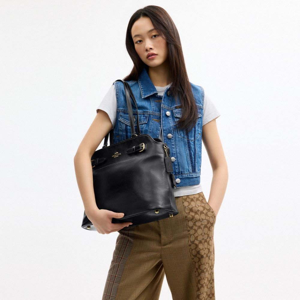 Coach Easton Tote Bag Gold Black