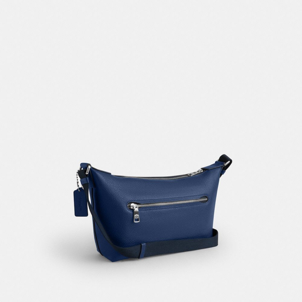 Coach Small Finn Crossbody Bag With Pouch Silver Deep Blue