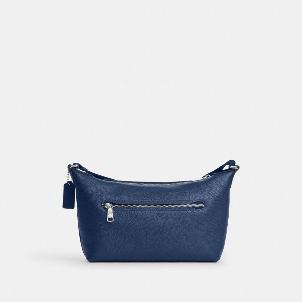 Coach Small Finn Crossbody Bag With Pouch Silver Deep Blue