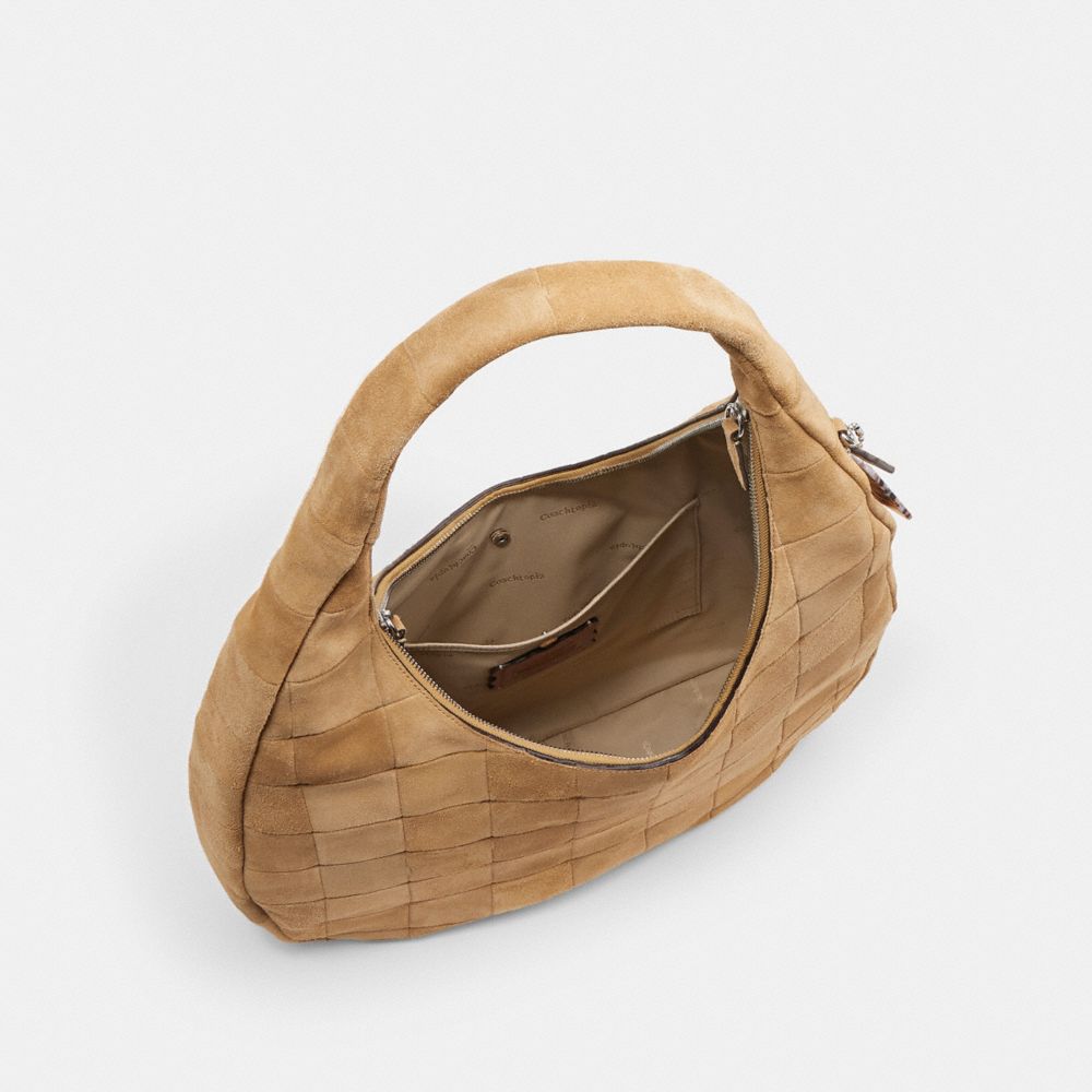 Coach Alter/Ego Large Crescent Shoulder Bag Sand Suede