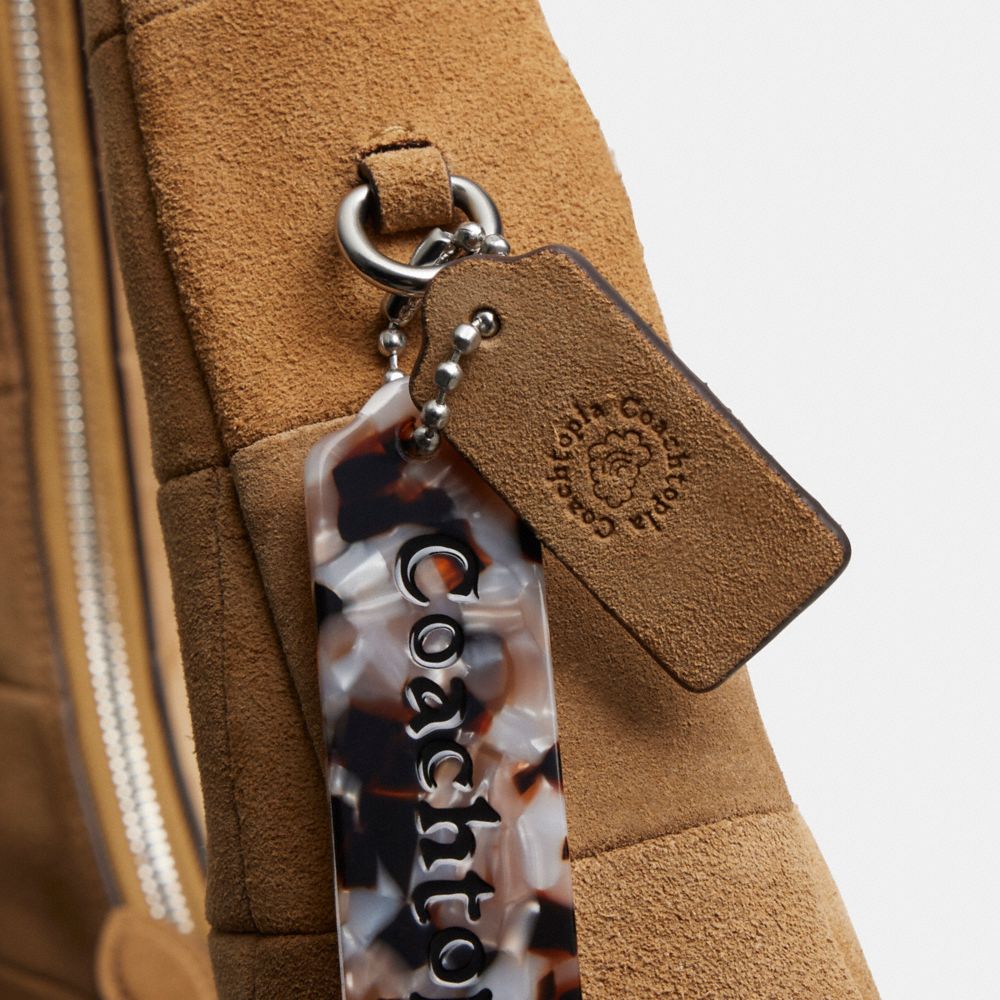 Coach Alter/Ego Large Crescent Shoulder Bag Sand Suede