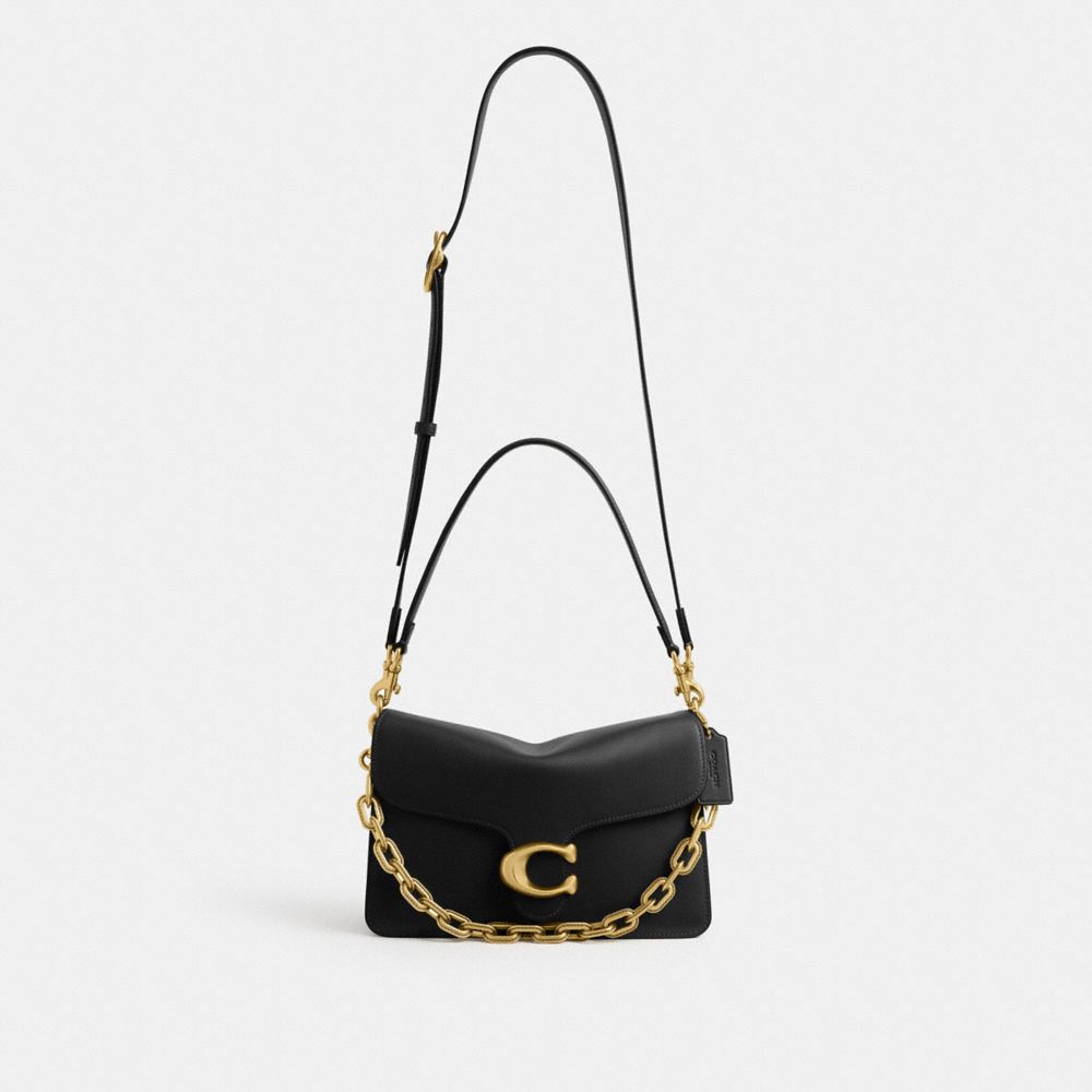 Coach Chain Tabby Shoulder Bag Brass Black