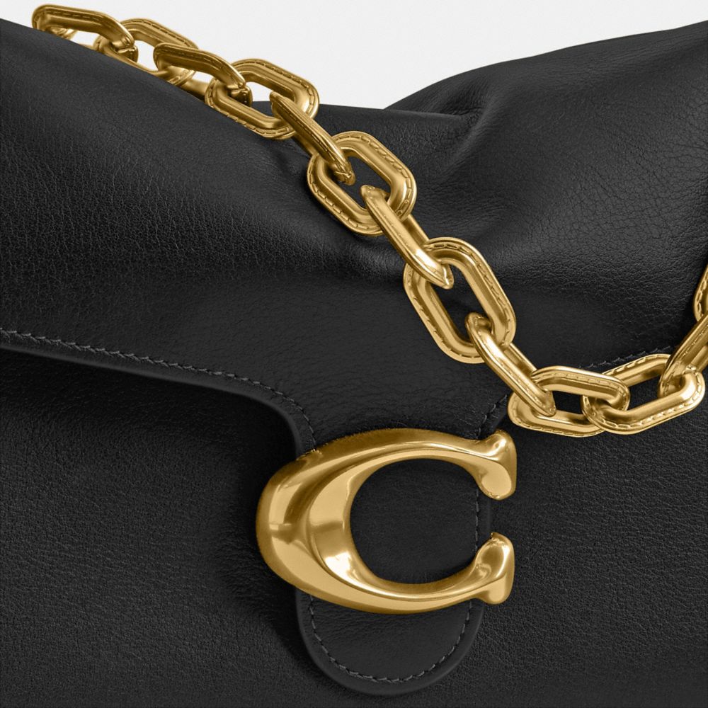 Coach Chain Tabby Shoulder Bag Brass Black