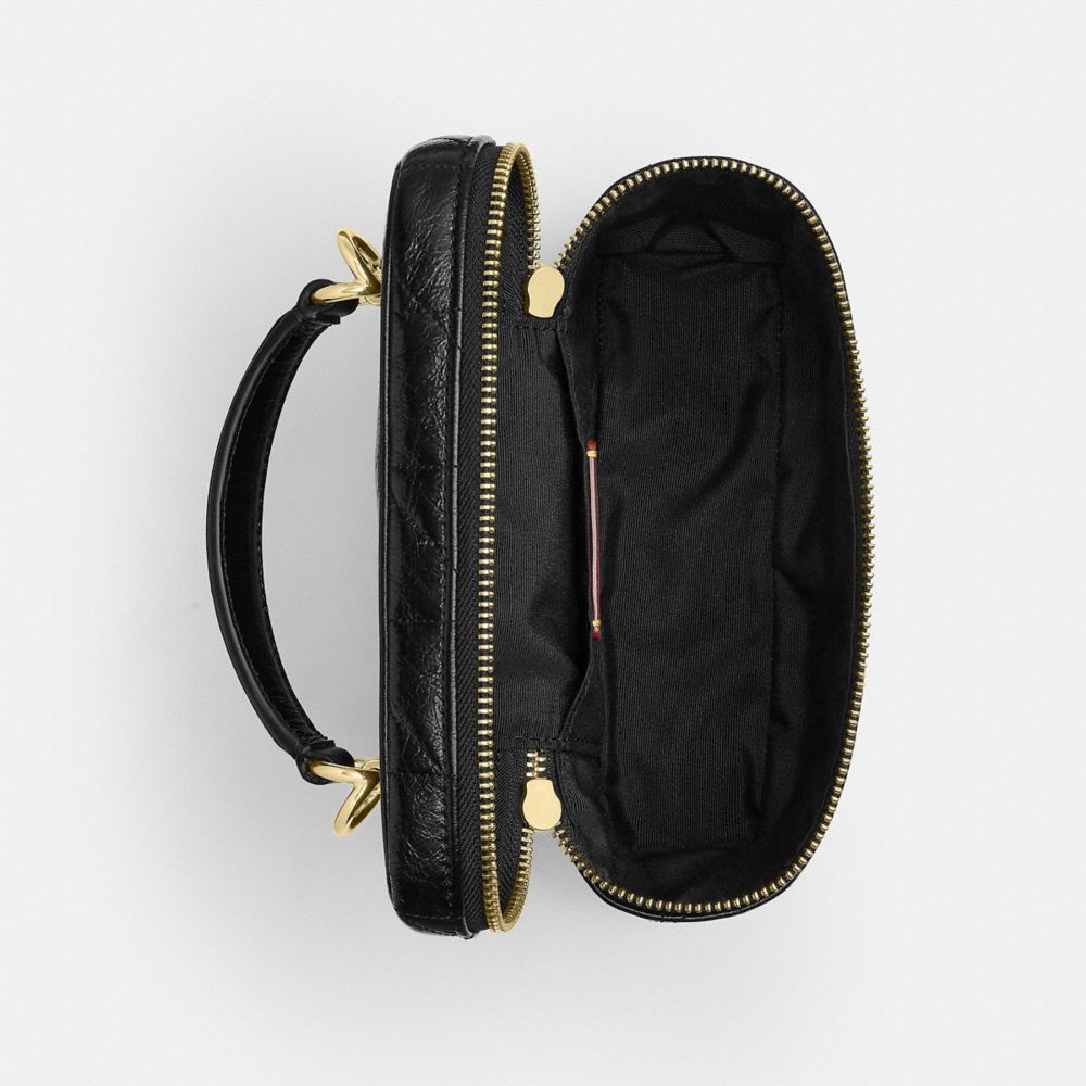 Coach Rainer Crossbody Bag 18 With Quilting Gold Black