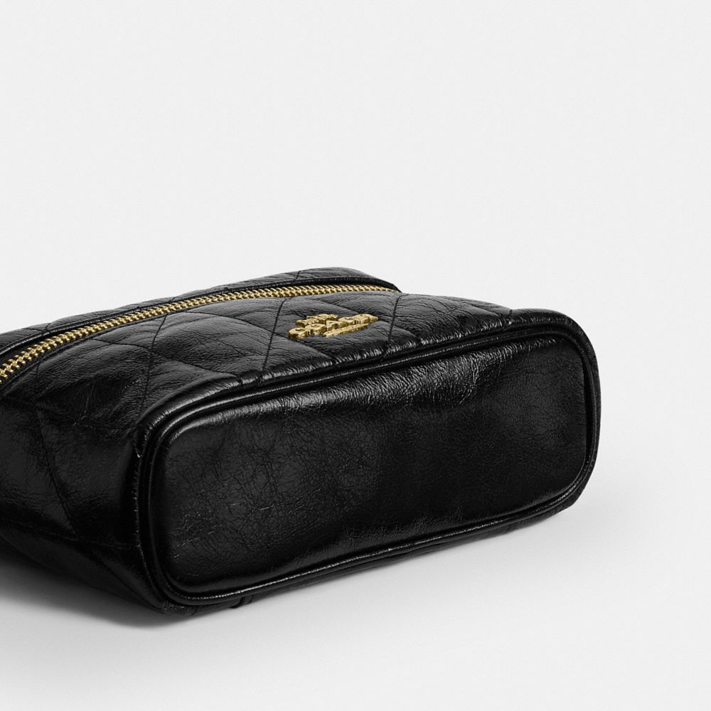 Coach Rainer Crossbody Bag 18 With Quilting Gold Black