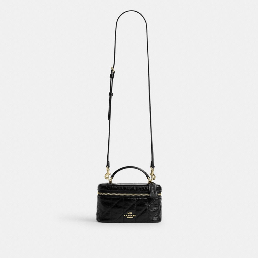 Coach Rainer Crossbody Bag 18 With Quilting Gold Black