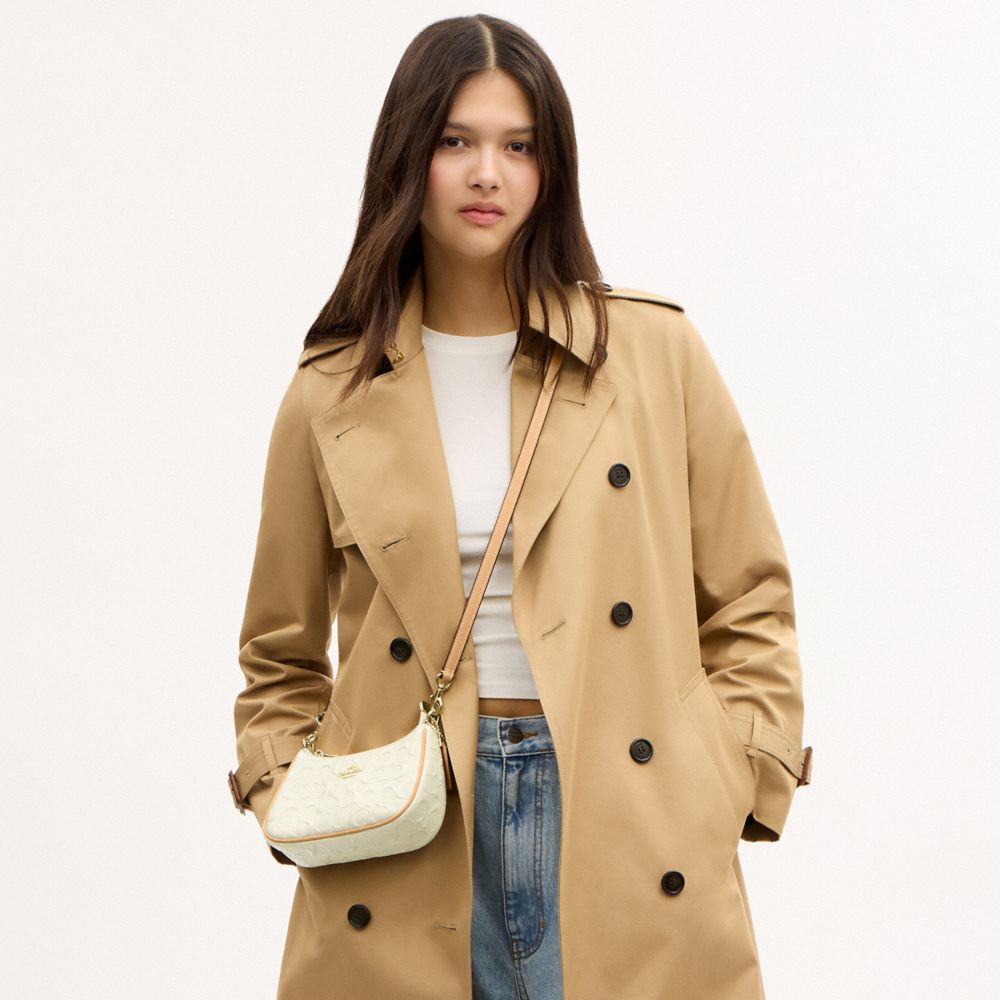 Coach Teri Mini Crossbody Bag In Signature Leather Gold Light Lemon