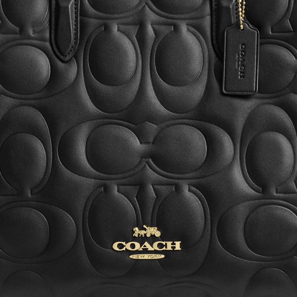 Coach Maggie Tote Bag In Signature Leather Gold Black