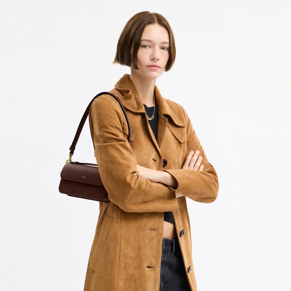 Coach New York Elora Top Handle Crossbody Bag Brass Maple