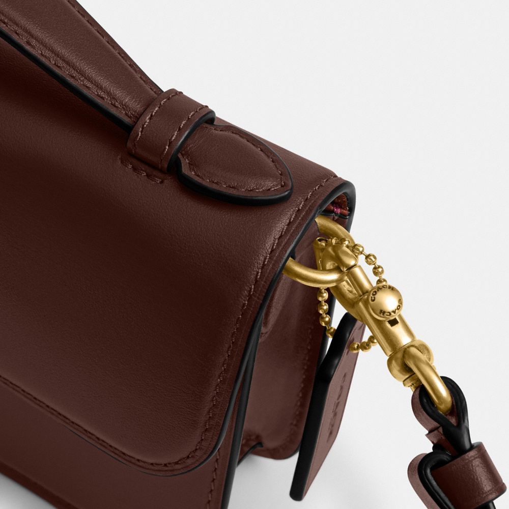 Coach New York Elora Top Handle Crossbody Bag Brass Maple
