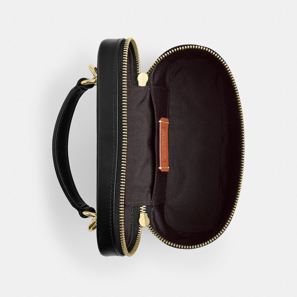 Coach Rainer Crossbody Bag 18 In Signature Canvas Gold Walnut Black