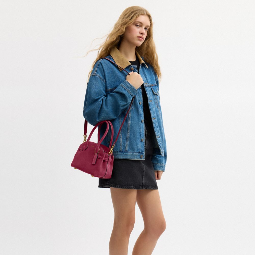 Coach Soft Empire Carryall Bag 21 Brass Dark Fuchsia