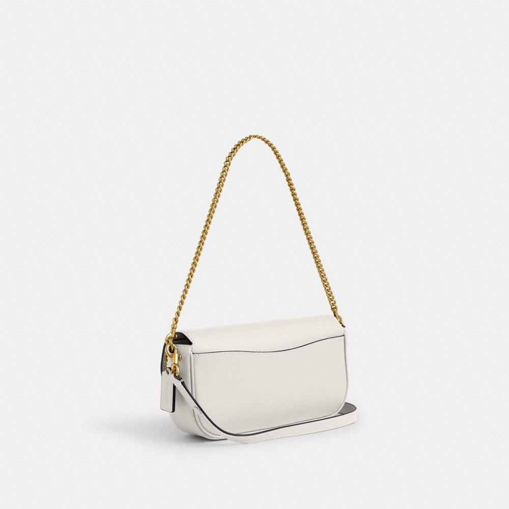 Coach Brook Flap Chain Bag Brass Chalk