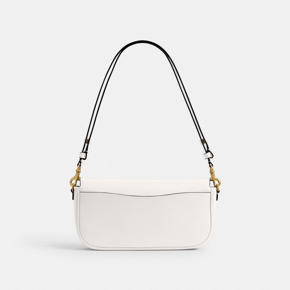 Coach Brook Flap Chain Bag Brass Chalk
