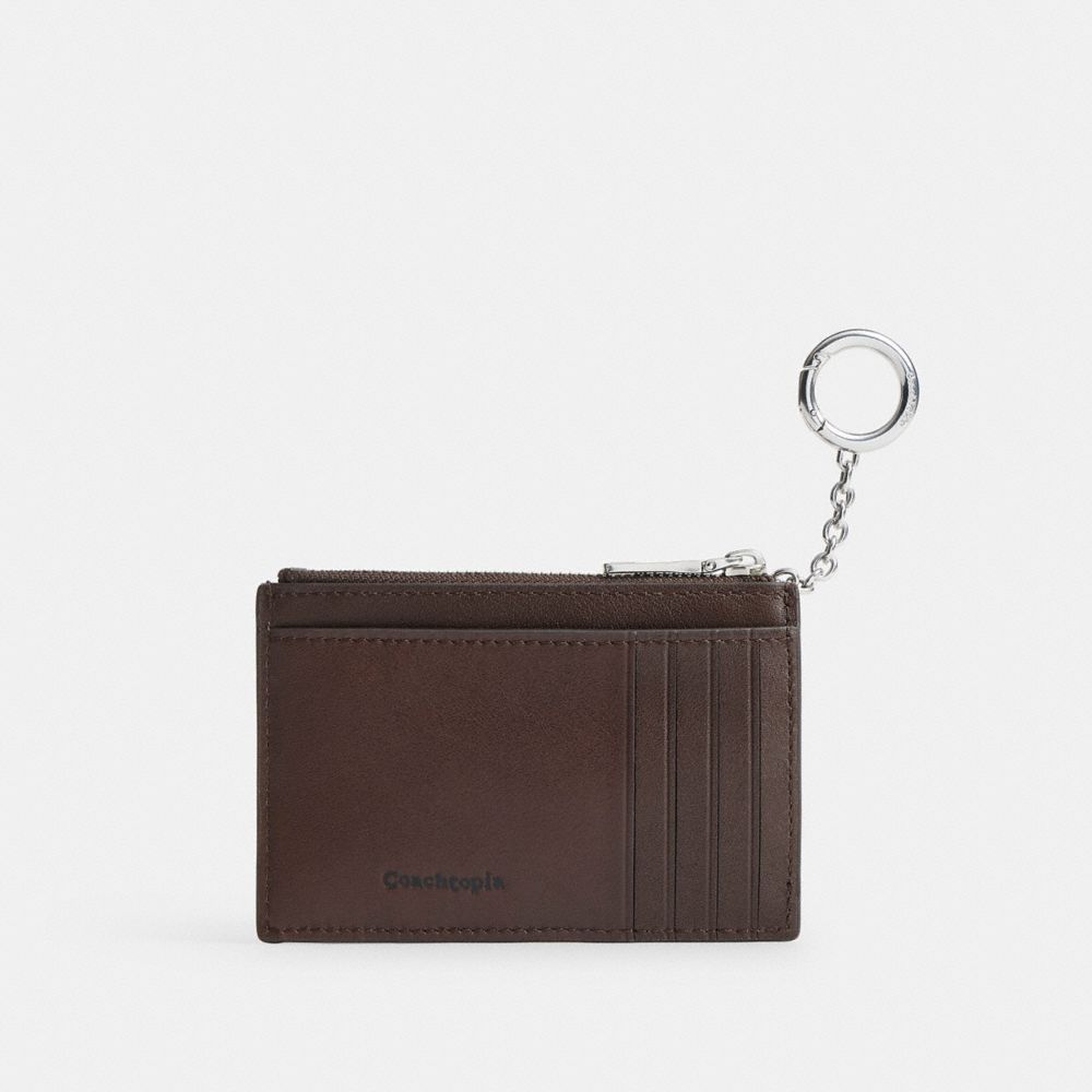 Coach Alter/Ego Zip Card Case With Key Ring Neutral
