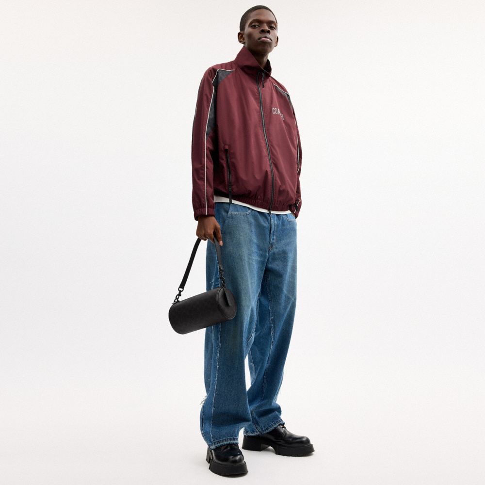 Coach Andre Barrel Bag 24 In Signature Canvas Matte Black Black Signature