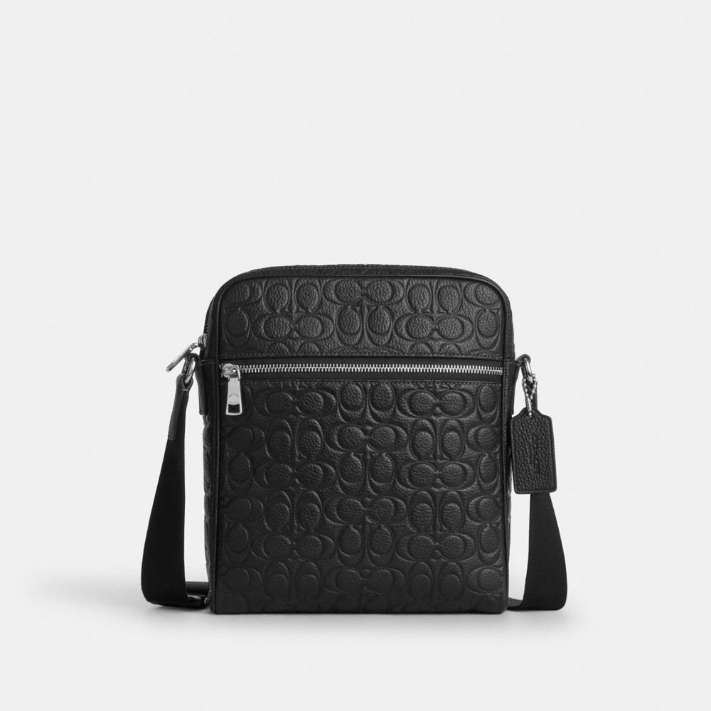 Coach Tristan Crossbody Bag 22 In Signature Leather Silver Black
