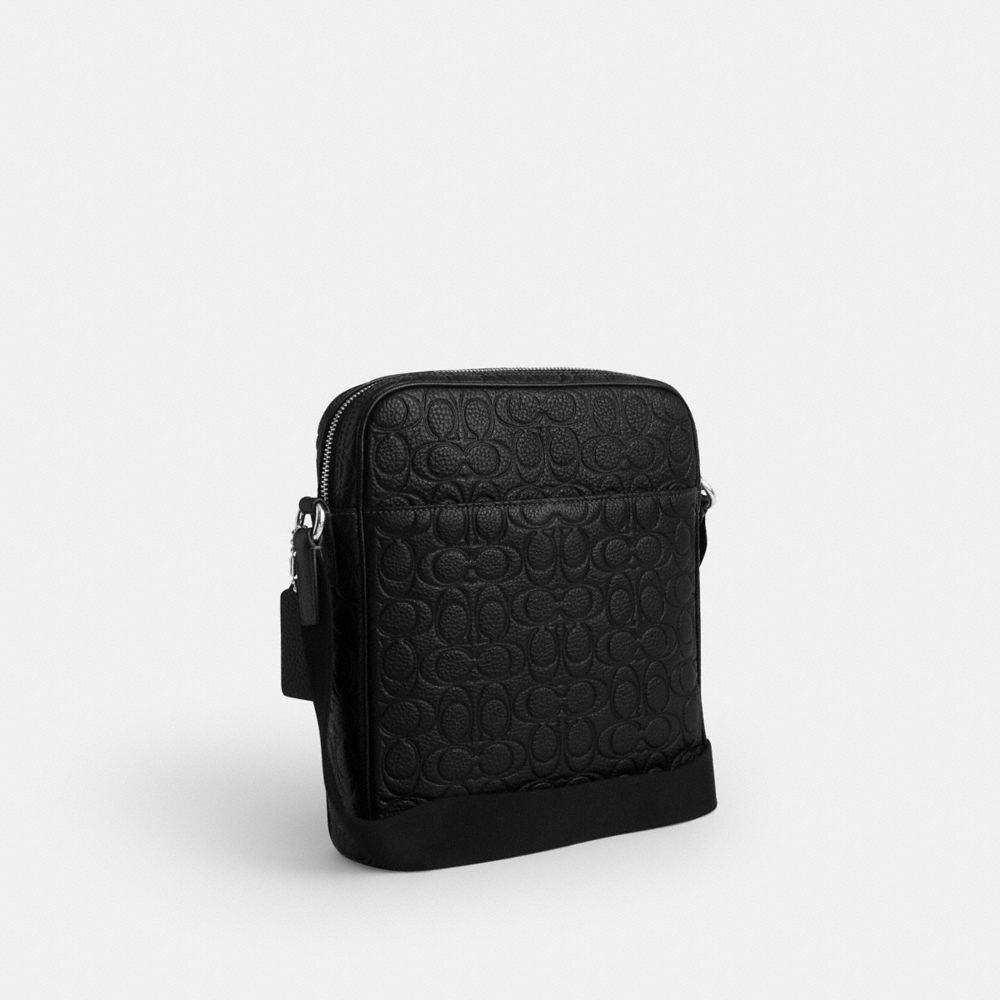 Coach Tristan Crossbody Bag 22 In Signature Leather Silver Black