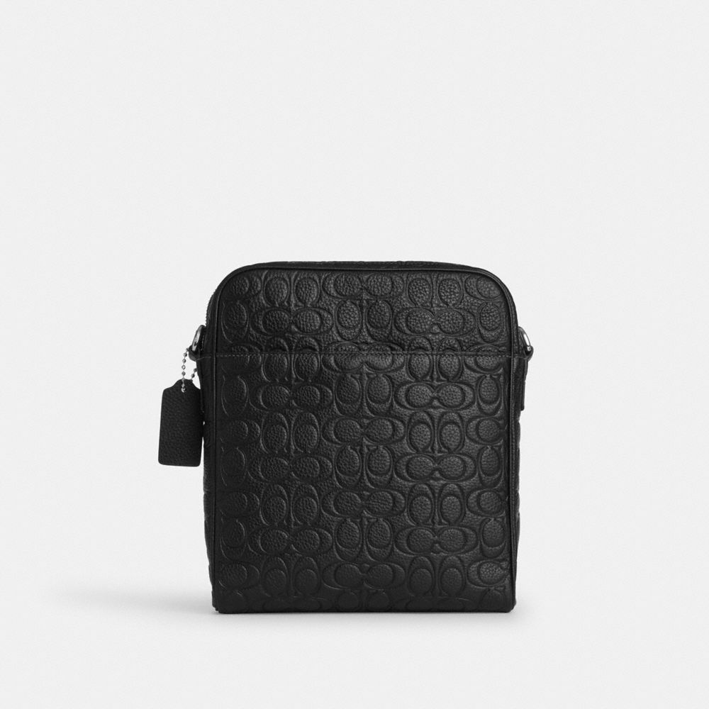Coach Tristan Crossbody Bag 22 In Signature Leather Silver Black