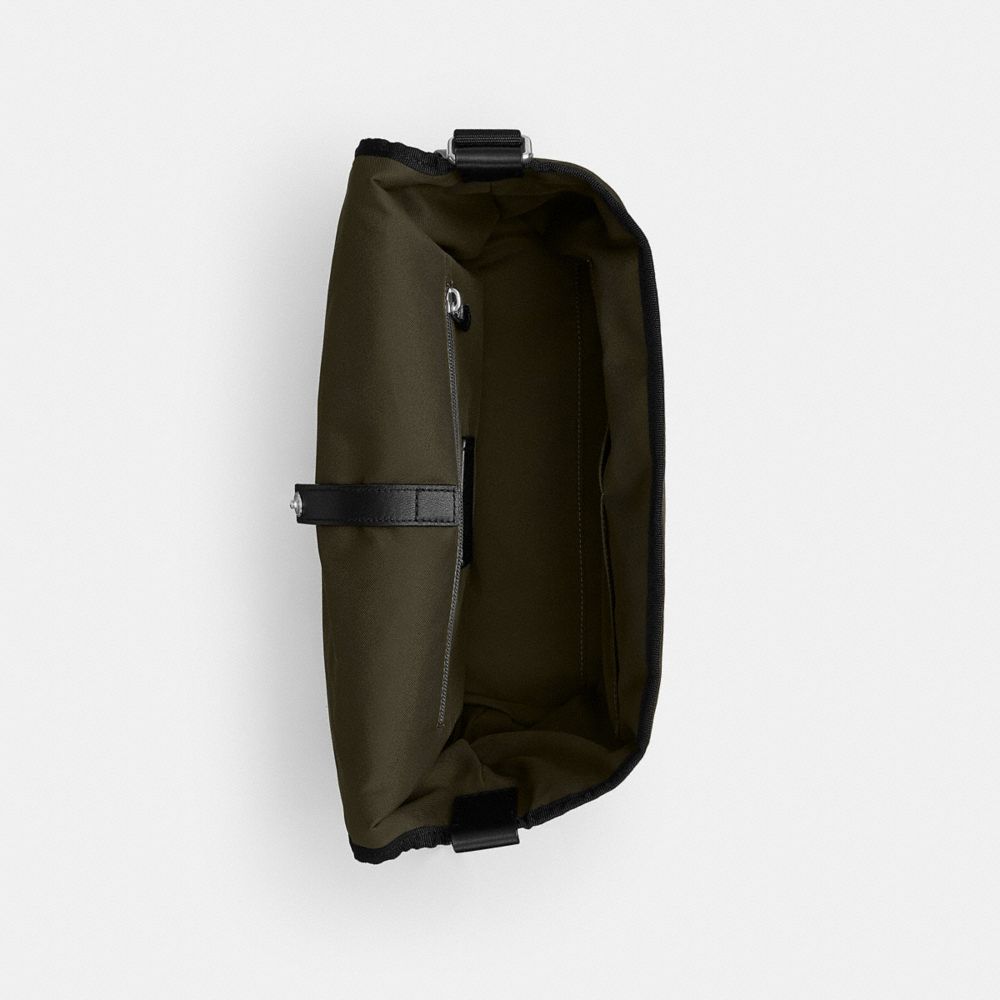 Coach Lane Messenger In Signature Nylon Dark Moss