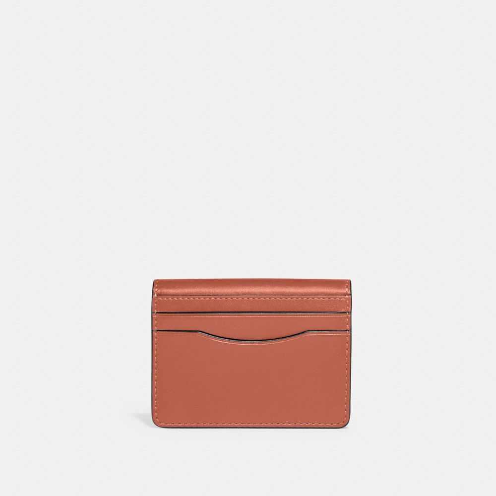 Coach Bandit Card Case Brass Dark Peach