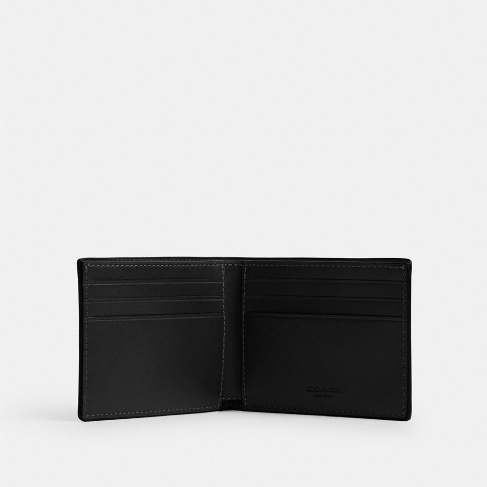 Coach Slim Billfold Wallet In Signature Canvas Black Signature