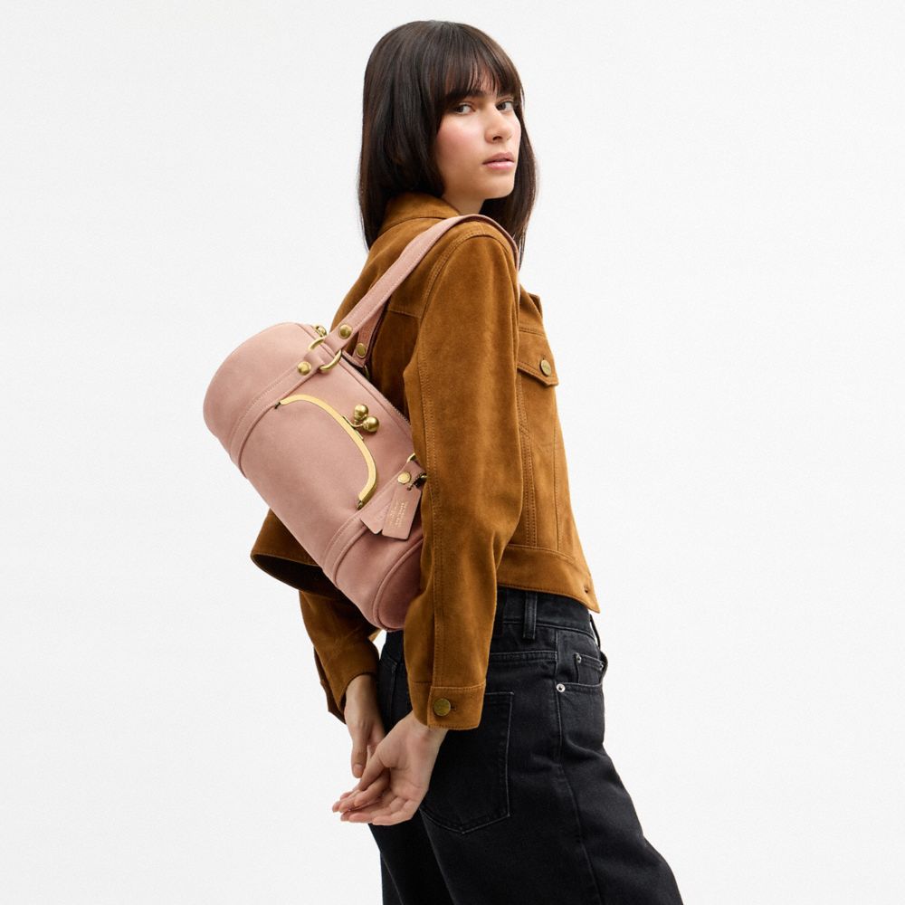 Coach Kisslock Barrel Bag Brass Nuage