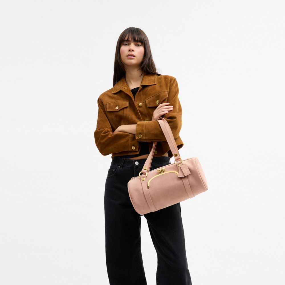 Coach Kisslock Barrel Bag Brass Nuage