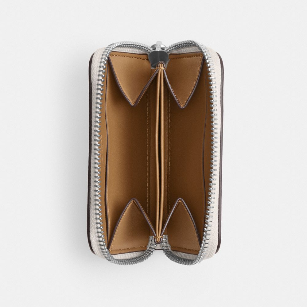 Coach Small Zip Around Card Case Chalk