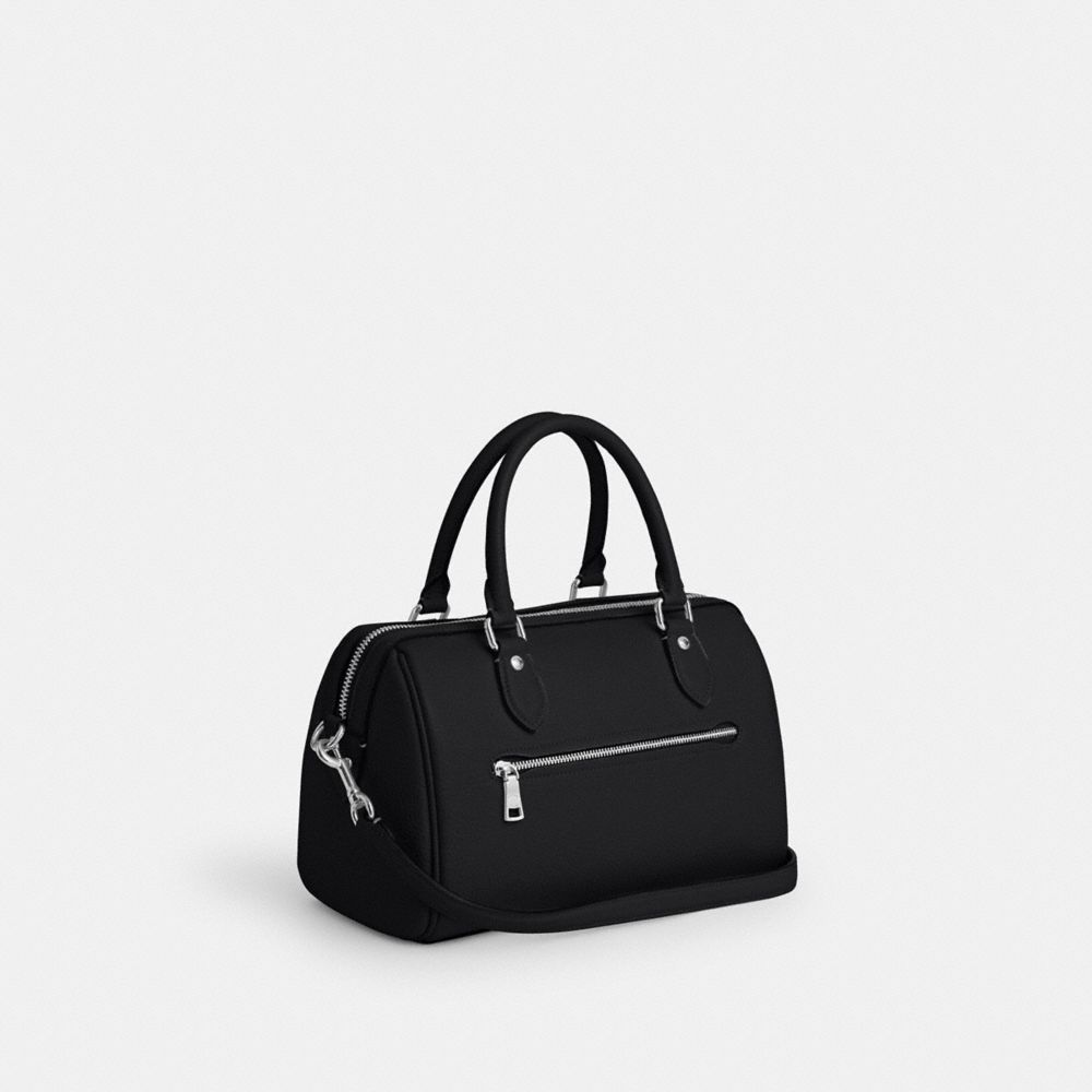 Coach Rowan Satchel Bag Silver Black