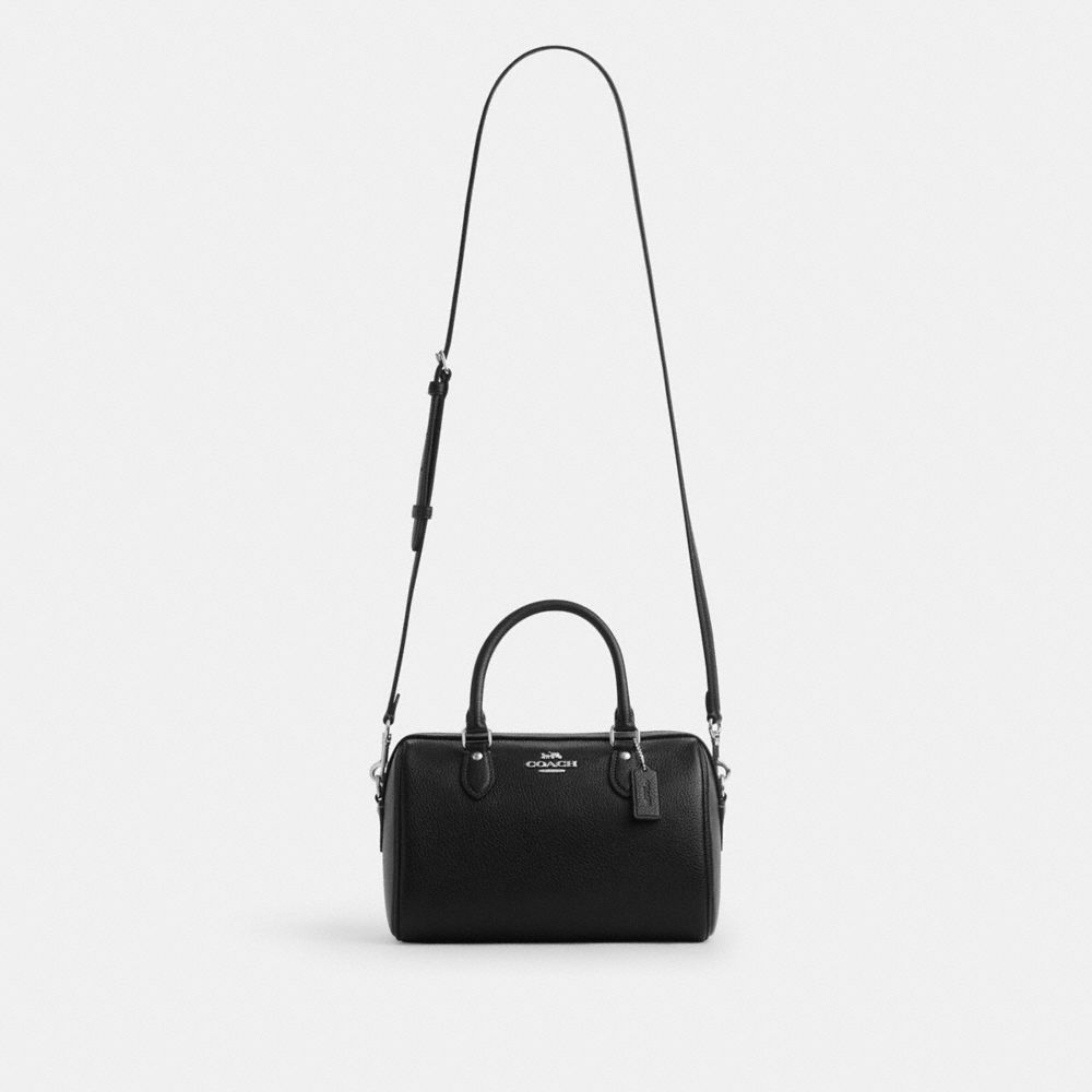 Coach Rowan Satchel Bag Silver Black