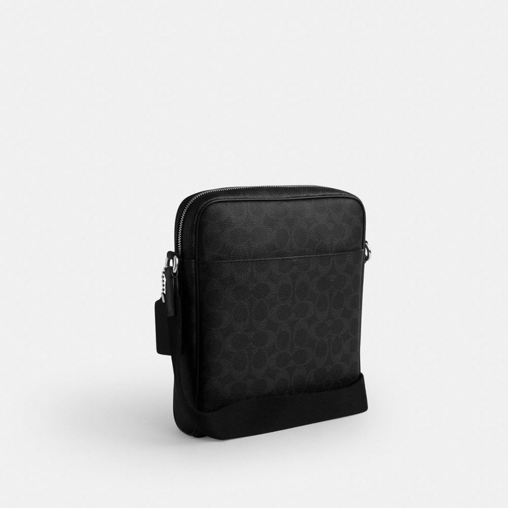 Coach Tristan Crossbody Bag 22 In Signature Canvas Silver Black Signature