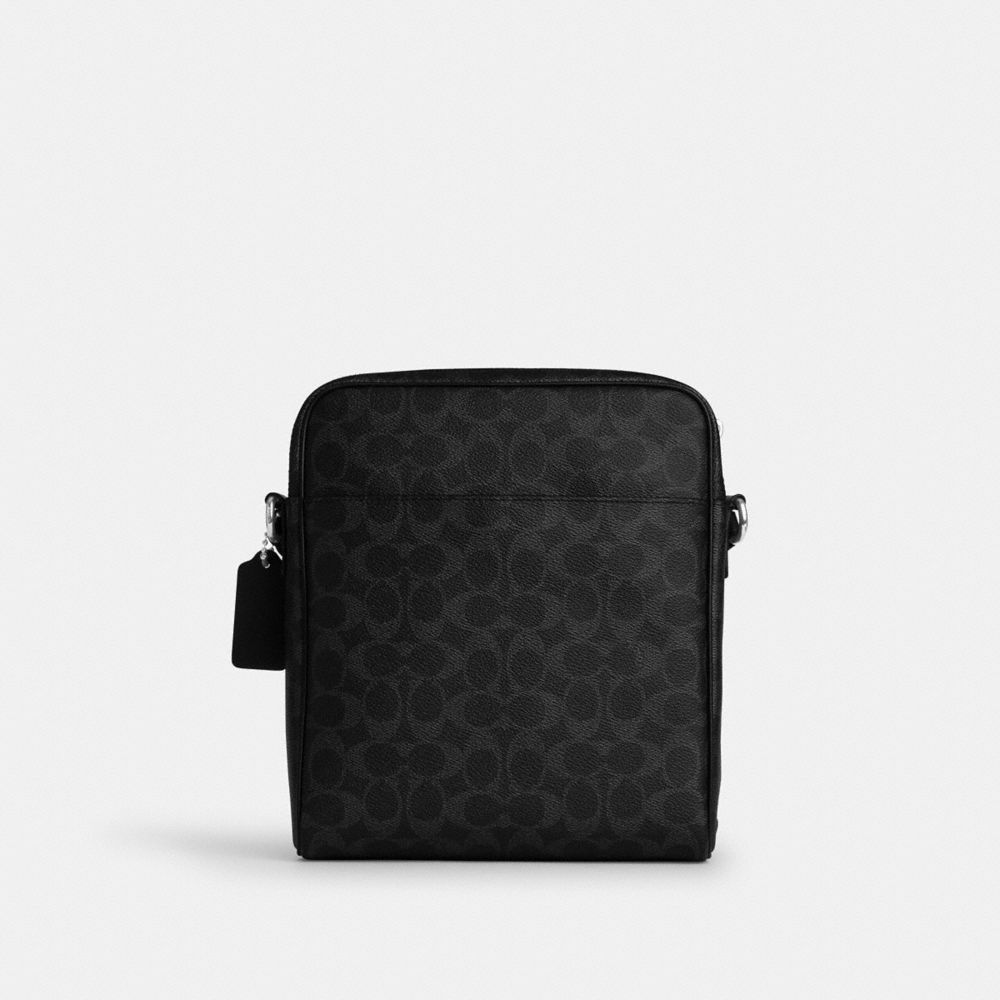 Coach Tristan Crossbody Bag 22 In Signature Canvas Silver Black Signature