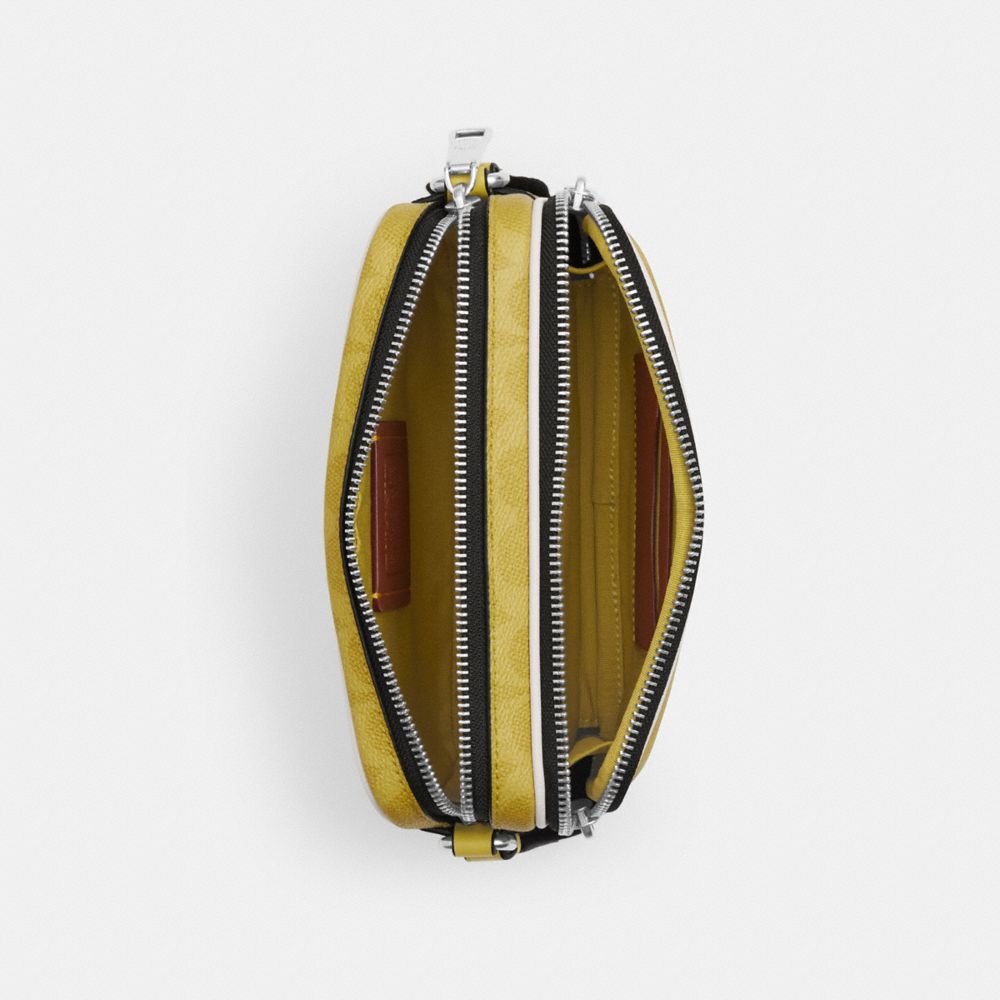 Coach Colton Crossbody Bag 19 In Signature Canvas With Coach Graphic Silver Light Citron
