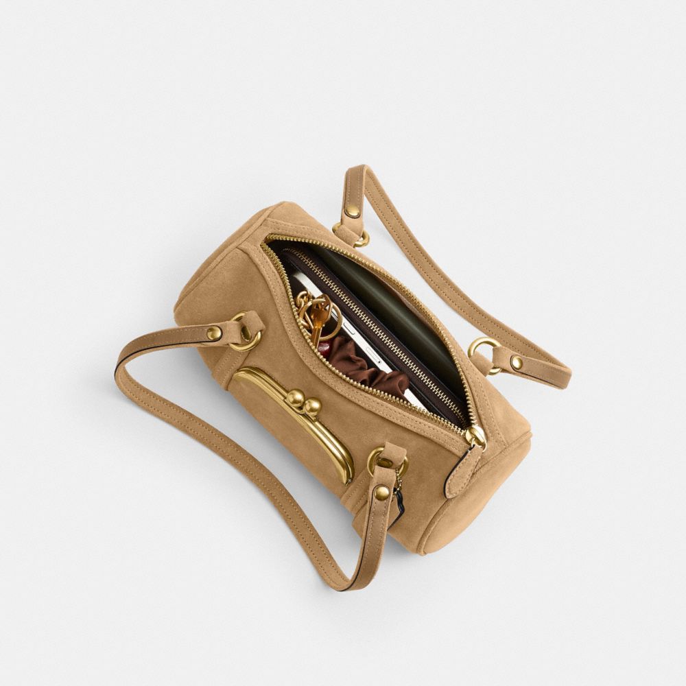 Coach Kisslock Barrel Bag 28 Brass Soul